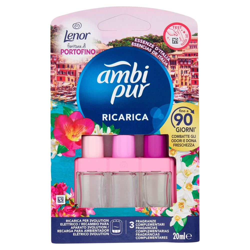Ambi Pur Profumatore per Ambienti Elettrico Ricarica 3Volution, Fioritura di Portofino 20 ml